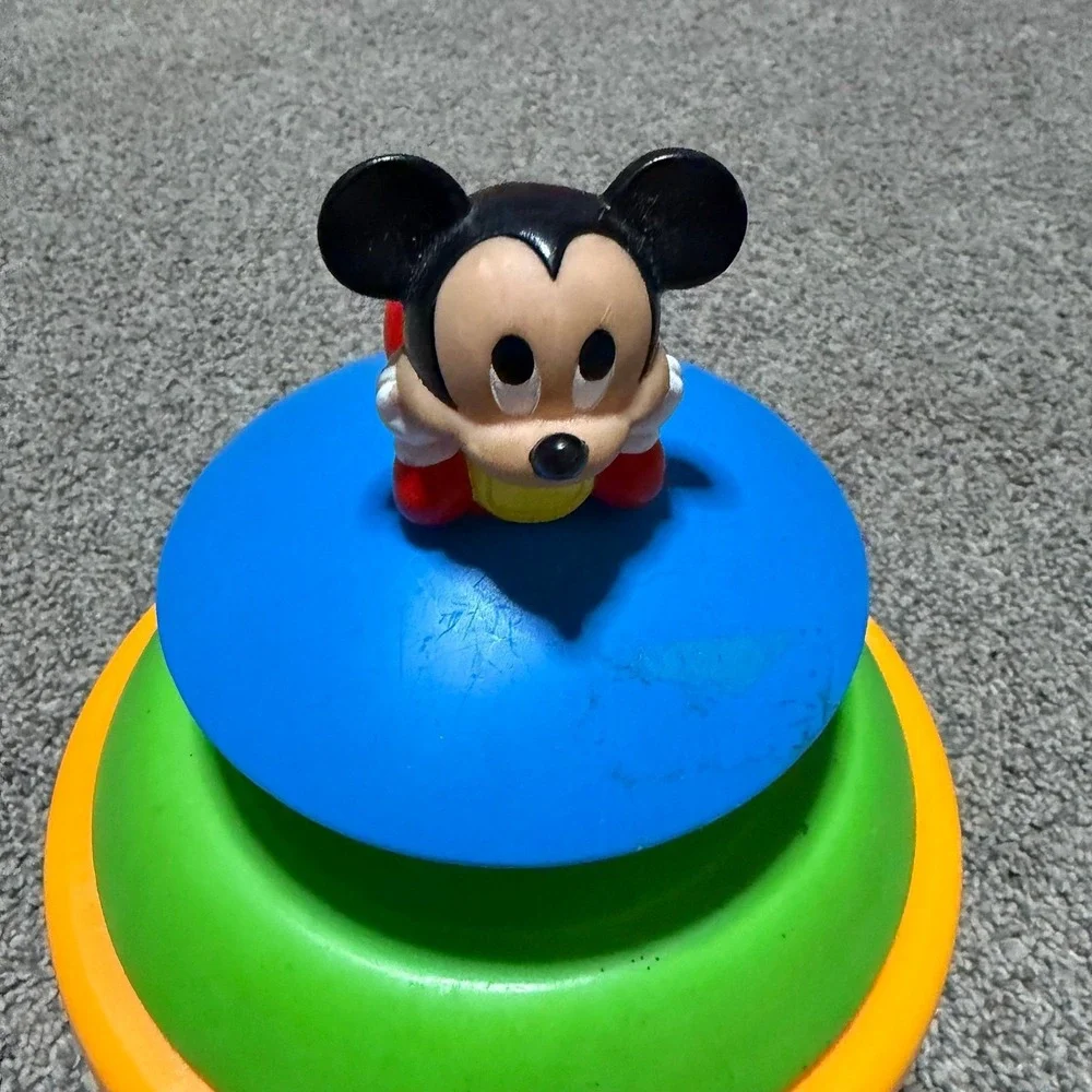 Vintage Mickey Mouse Rainbow Stacking Rings Toy 1988 Seven Towns Disney Baby